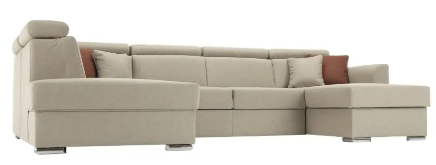 Canapea in forma de U extensibila Mobhaus Marieta Left (Beige)