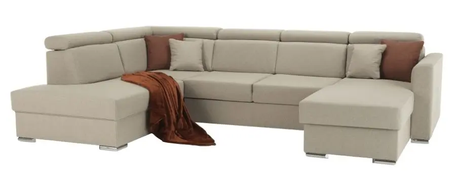 Canapea in forma de U extensibila Mobhaus Marieta Left (Beige)