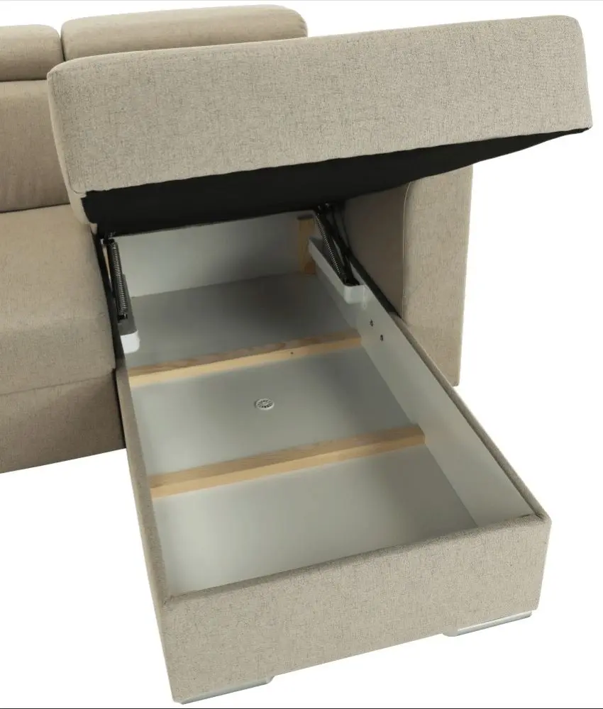 Canapea in forma de U extensibila Mobhaus Marieta Left (Beige)