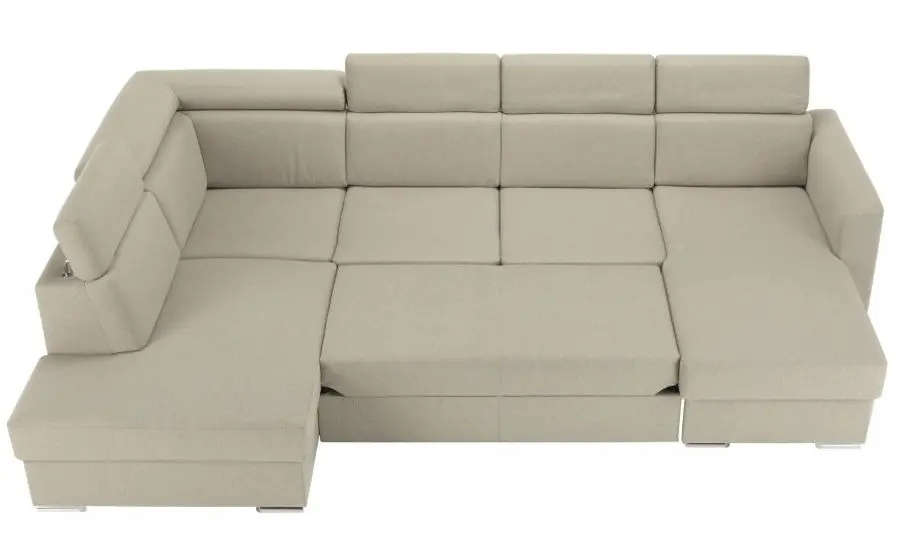 Canapea in forma de U extensibila Mobhaus Marieta Left (Beige)