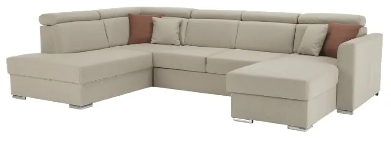 Canapea in forma de U extensibila Mobhaus Marieta Left (Beige)