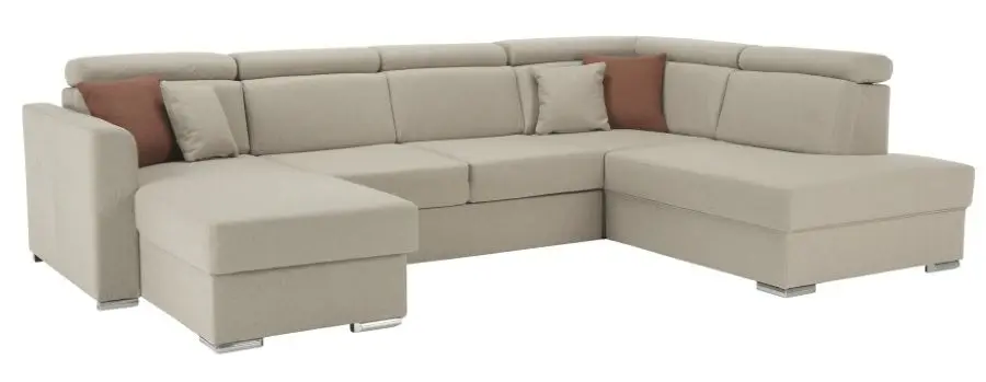 Canapea in forma de U extensibila Mobhaus Marieta Right (Beige)