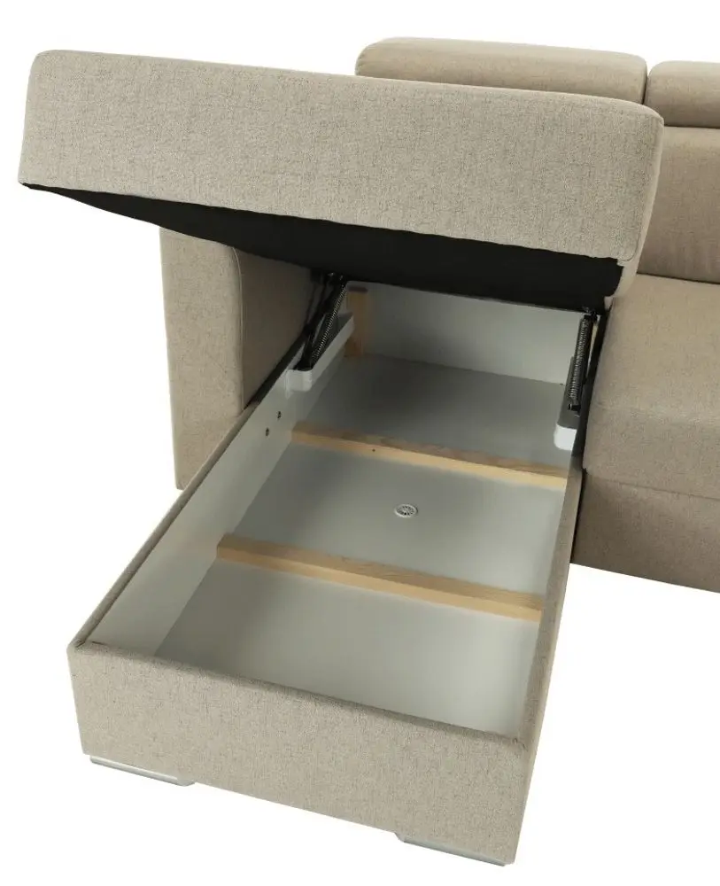 Canapea in forma de U extensibila Mobhaus Marieta Right (Beige)