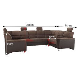 Canapea in forma de U extensibila Mobhaus Santiago (Brown) Thumb
