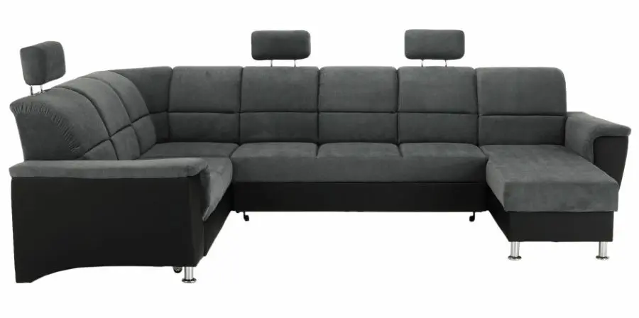 Canapea in forma de U extensibila Mobhaus Santiago Left (Black/Dark Gray)