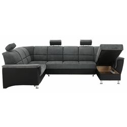 Canapea in forma de U extensibila Mobhaus Santiago Left (Black/Dark Gray) Thumb