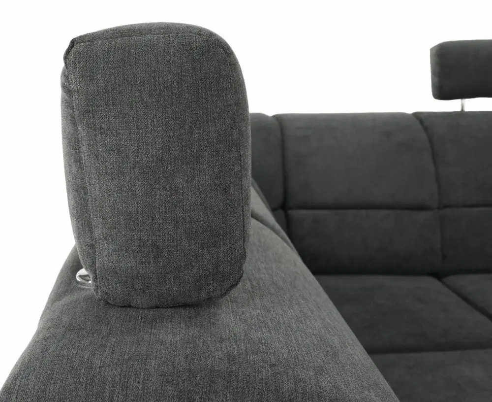 Canapea in forma de U extensibila Mobhaus Santiago Left (Black/Dark Gray)