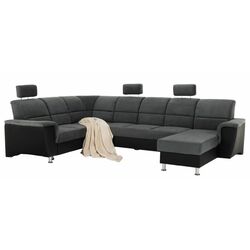 Canapea in forma de U extensibila Mobhaus Santiago Left (Black/Dark Gray) Thumb