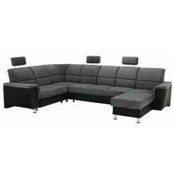 Canapea in forma de U extensibila Mobhaus Santiago Left (Black/Dark Gray)