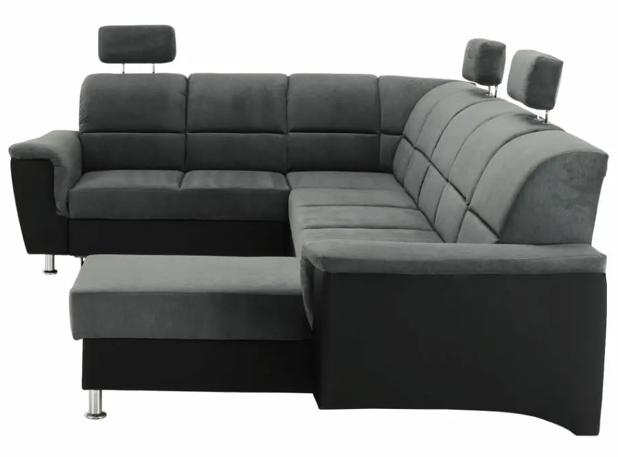 Canapea in forma de U extensibila Mobhaus Santiago Left (Black/Dark Gray)