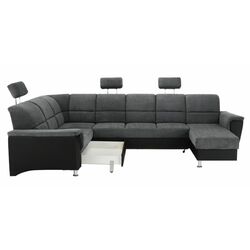 Canapea in forma de U extensibila Mobhaus Santiago Left (Black/Dark Gray) Thumb