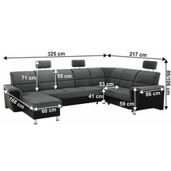 Диван П-образный раскладной Mobhaus Santiago Right (Black/Dark Gray) Thumb