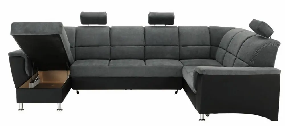 Диван П-образный раскладной Mobhaus Santiago Right (Black/Dark Gray)