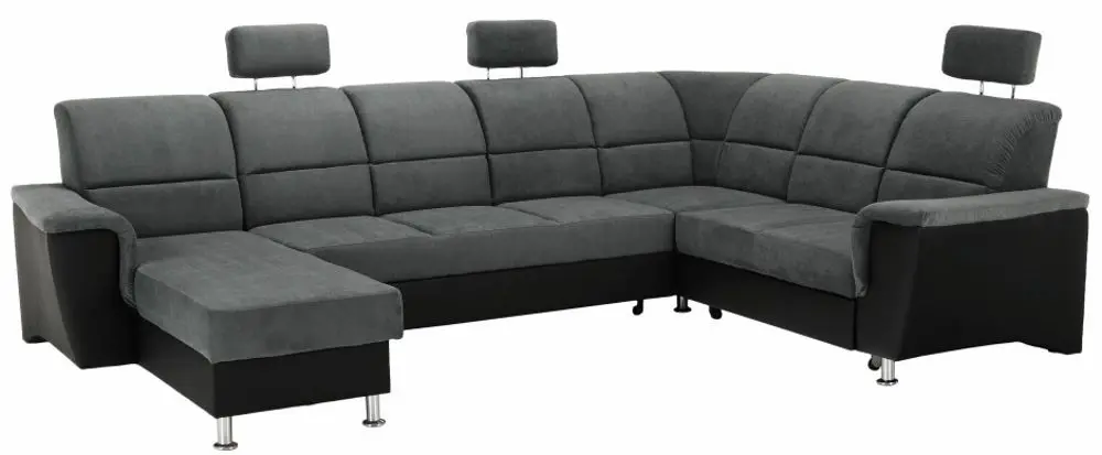 Диван П-образный раскладной Mobhaus Santiago Right (Black/Dark Gray)