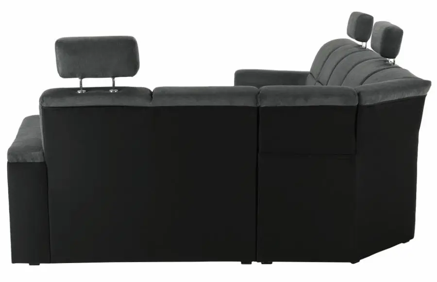 Диван П-образный раскладной Mobhaus Santiago Right (Black/Dark Gray)