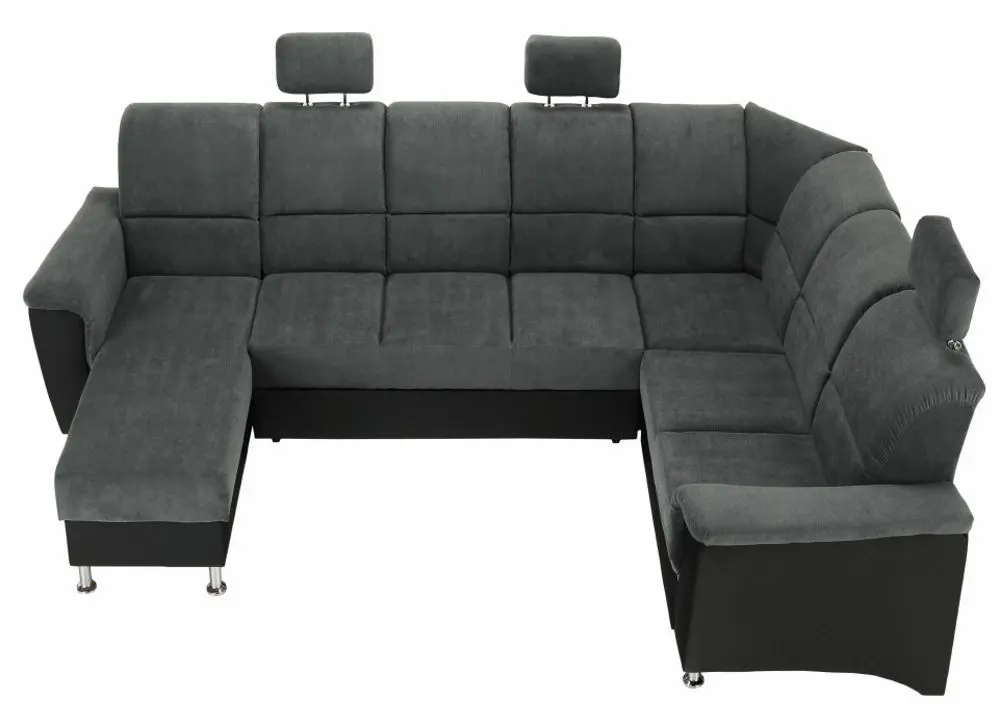 Диван П-образный раскладной Mobhaus Santiago Right (Black/Dark Gray)