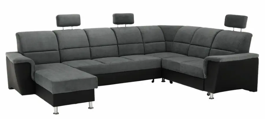 Диван П-образный раскладной Mobhaus Santiago Right (Black/Dark Gray)