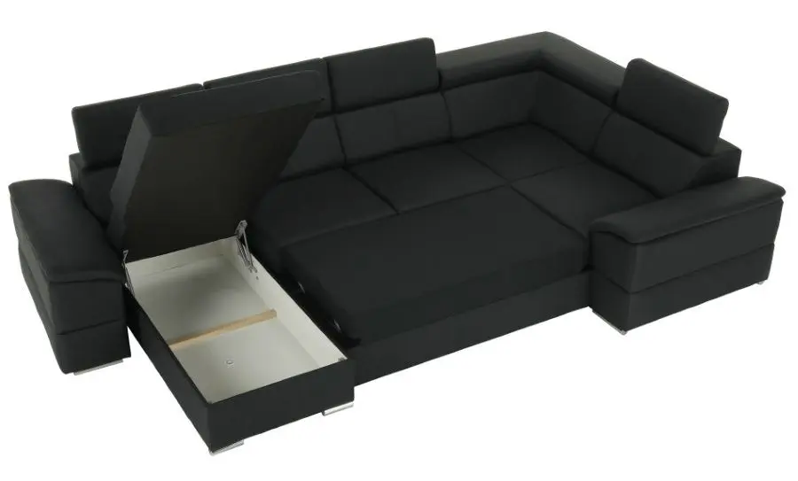 Canapea in forma de U extensibila Mobhaus Segoria Roh Left (Dark Gray)