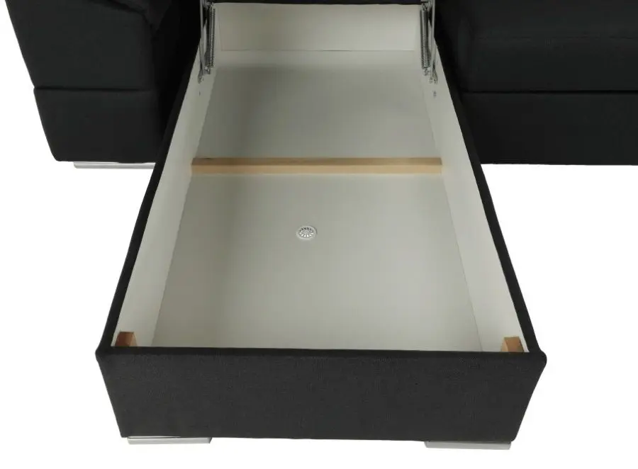 Canapea in forma de U extensibila Mobhaus Segoria Roh Left (Dark Gray)