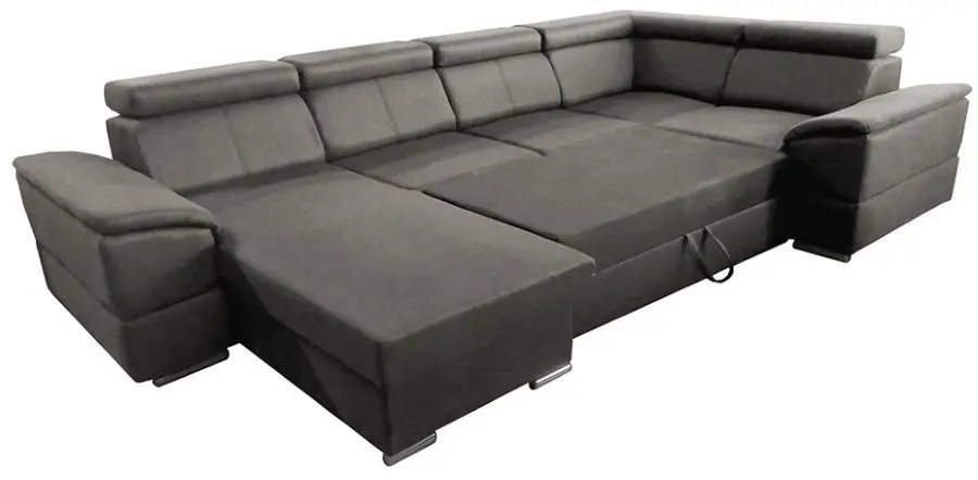 Canapea in forma de U extensibila Mobhaus Segoria Roh Left (Gray-Brown)