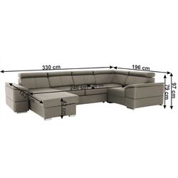 Canapea in forma de U extensibila Mobhaus Segoria Roh Left (Gray-Brown) Thumb