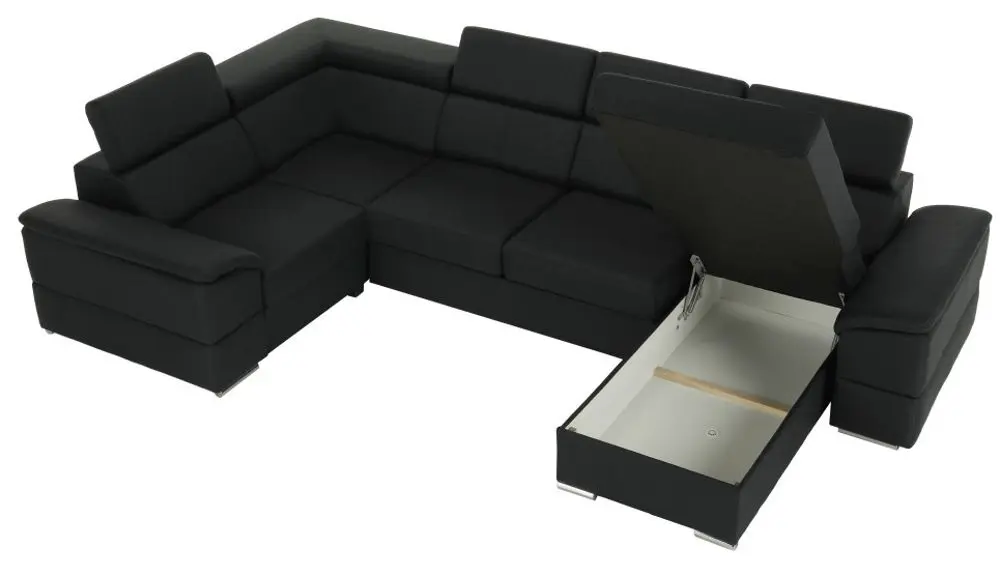 Canapea in forma de U extensibila Mobhaus Segoria Roh Right (Dark Gray)