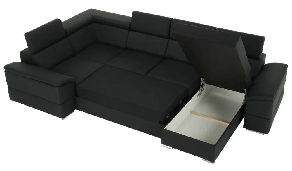 Canapea in forma de U extensibila Mobhaus Segoria Roh Right (Dark Gray)