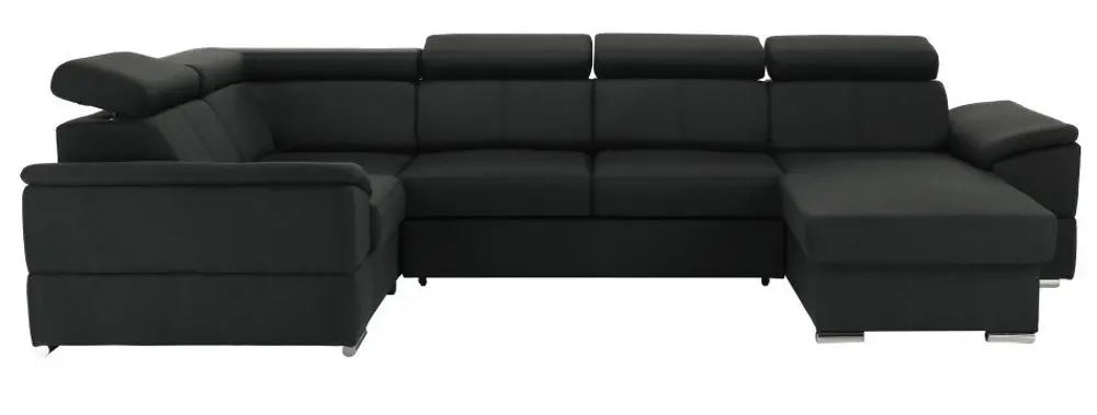 Canapea in forma de U extensibila Mobhaus Segoria Roh Right (Dark Gray)