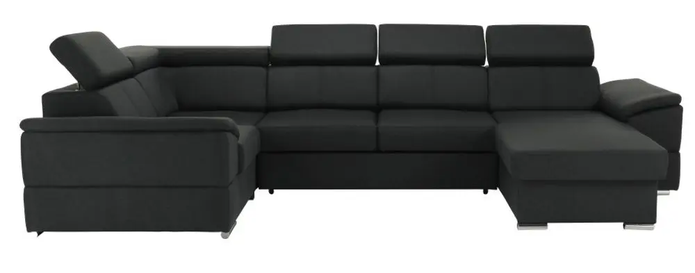 Canapea in forma de U extensibila Mobhaus Segoria Roh Right (Dark Gray)