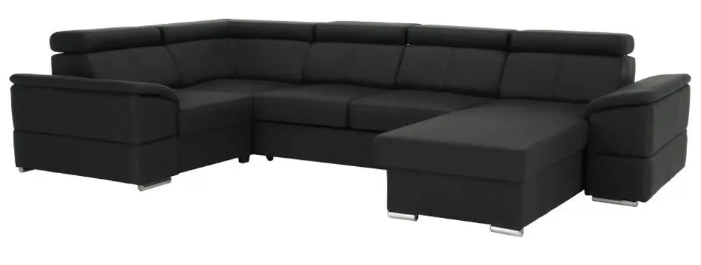 Canapea in forma de U extensibila Mobhaus Segoria Roh Right (Dark Gray)