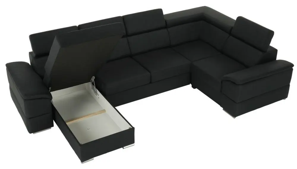 Canapea in forma de U extensibila Mobhaus Segoria Roh Right (Gray-Brown)