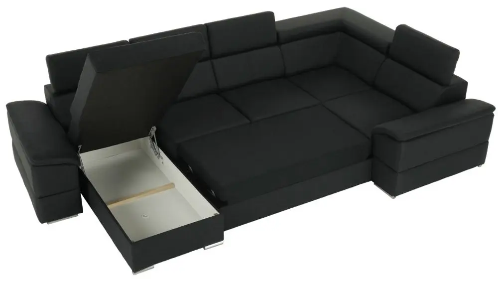 Canapea in forma de U extensibila Mobhaus Segoria Roh Right (Gray-Brown)