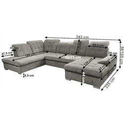 Canapea in forma de U extensibila Mobhaus Teodor Right (Taupe) Thumb