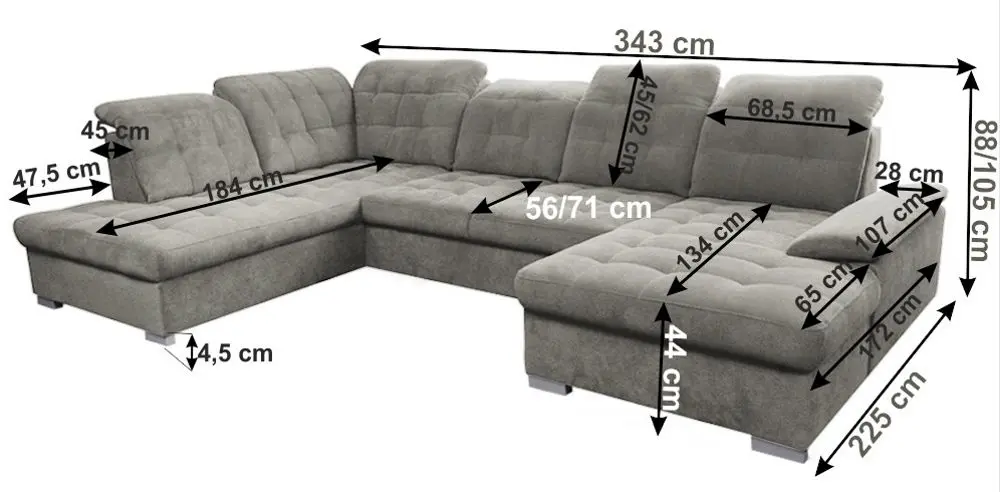 Canapea in forma de U extensibila Mobhaus Teodor Right (Taupe) - 3