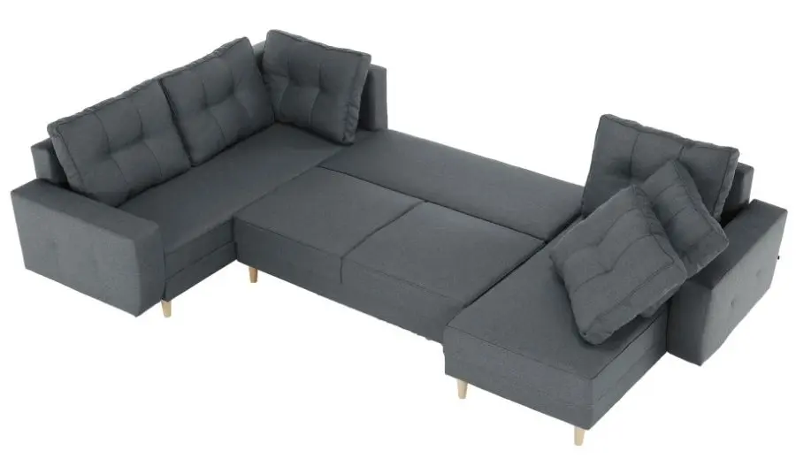 Canapea in forma de U extensibila Mobhaus Vincent (Dark Gray) - 11