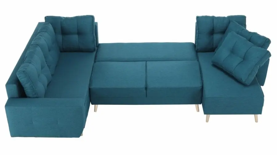 Canapea in forma de U extensibila Mobhaus Vincent (Turquoise) - 3