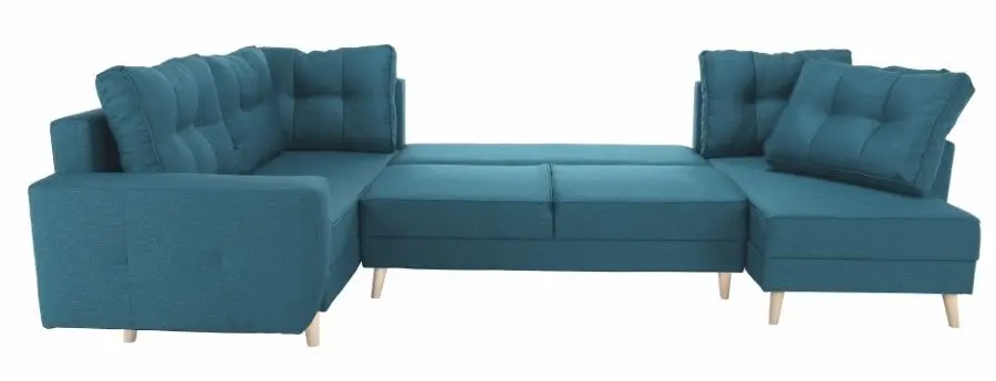 Canapea in forma de U extensibila Mobhaus Vincent (Turquoise) - 7