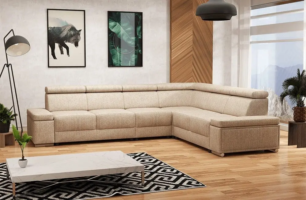 Canapea de colt Mobhaus Boby Right (Gray-Beige)