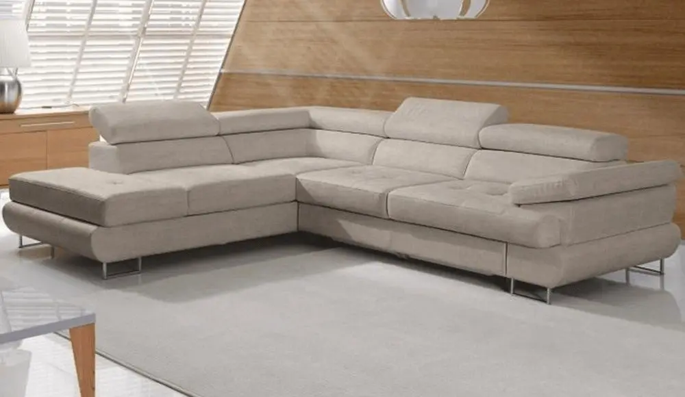 Canapea de colt Mobhaus Buton P Left (Light Gray) - 2