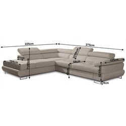 Canapea de colt Mobhaus Buton P Left (Light Gray) Thumb