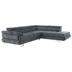 Canapea de colt Mobhaus Buton P Right (Gray)
