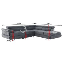 Canapea de colt Mobhaus Buton P Right (Gray) Thumb