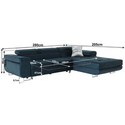 Диван угловой раскладной Mobhaus Amareta Left (Blue) Thumb