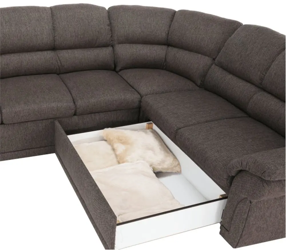 Canapea de colt extensibila Mobhaus Amelia Right (Brown)