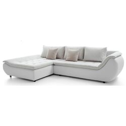 Canapea de colt Mobhaus Brato Left (White/Gray/Powdery Pink)
