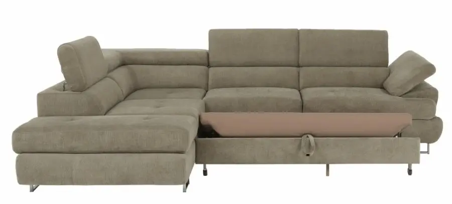 Canapea de colt extensibila Mobhaus Buton Left (Light Brown) - 9