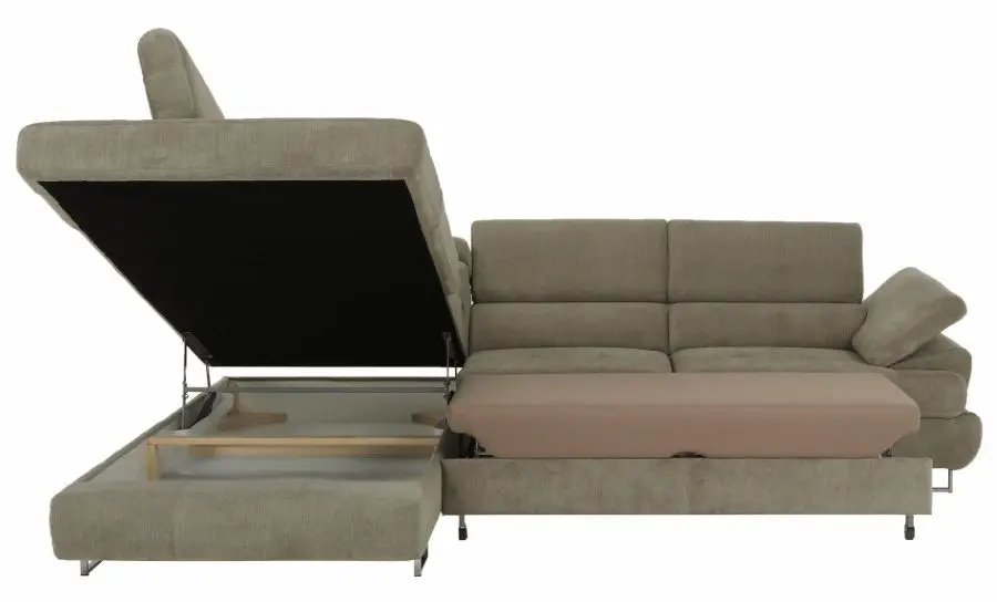 Canapea de colt extensibila Mobhaus Buton Left (Light Brown) - 8