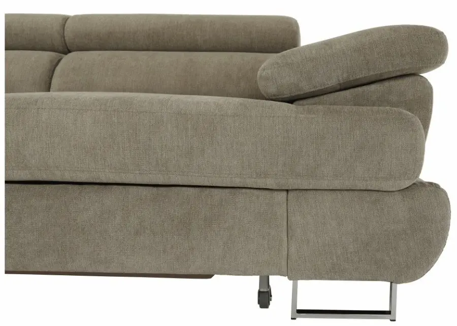 Canapea de colt extensibila Mobhaus Buton Left (Light Brown) - 7