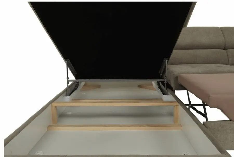 Canapea de colt extensibila Mobhaus Buton Left (Light Brown) - 5