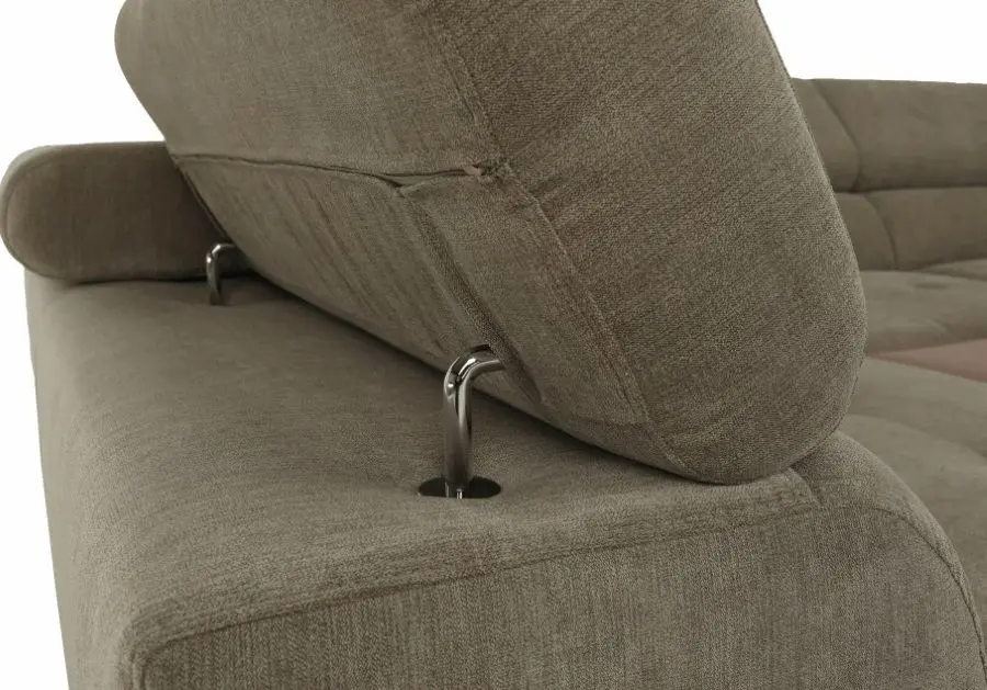 Canapea de colt extensibila Mobhaus Buton Left (Light Brown) - 4